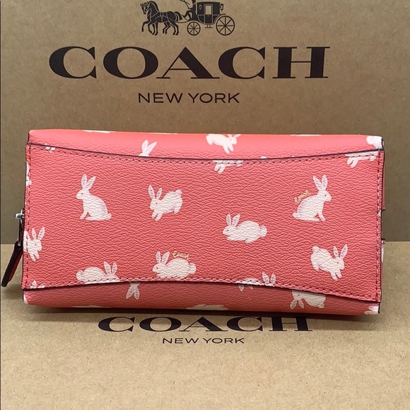 COACH COSMETIC CASE 17 WITH BUNNY SCRIPT PRINT - Picture 3 of 16